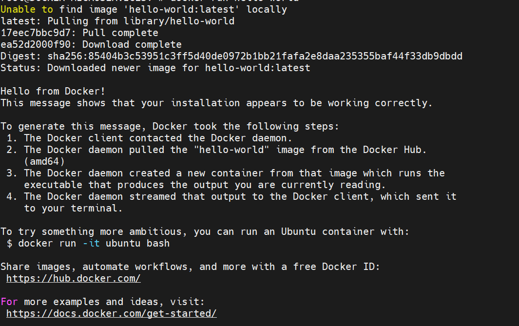 Test Installation - Résultat