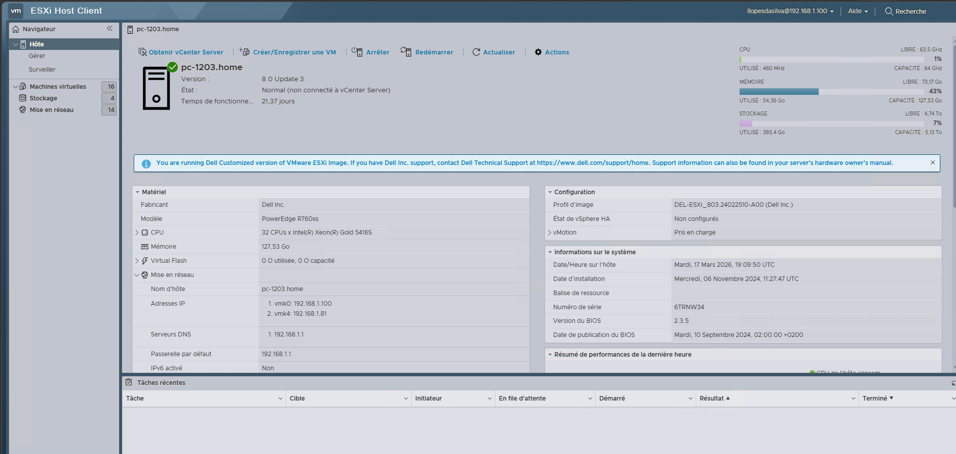 Étape 2 - Caractéristiques techniques du serveur