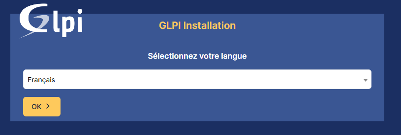 Etape 1 - Choix de la langue