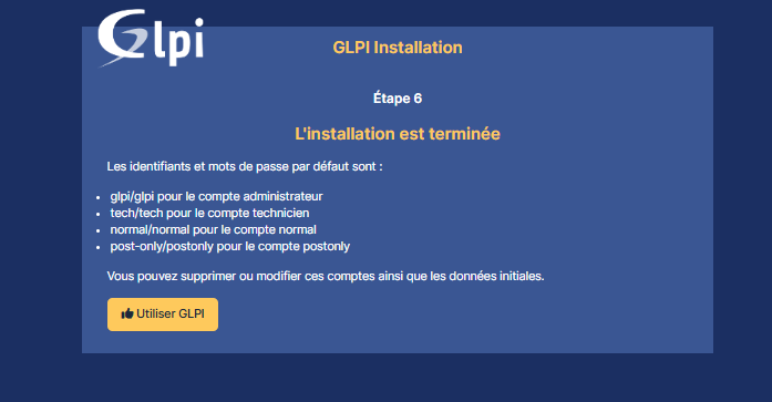 Étape 9 - Fin de l&rsquo;installation