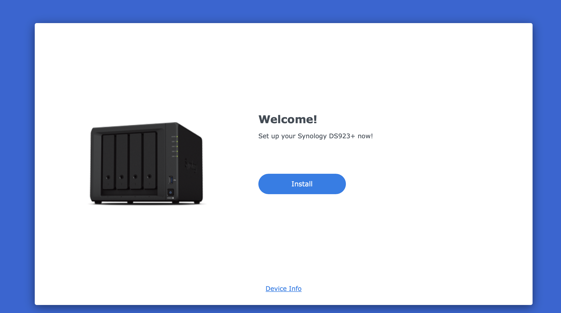 Assistant de démarrage DS923+