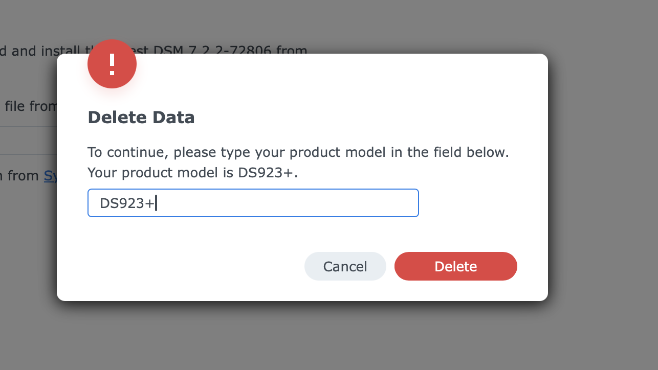 Confirmation modèle DS923+