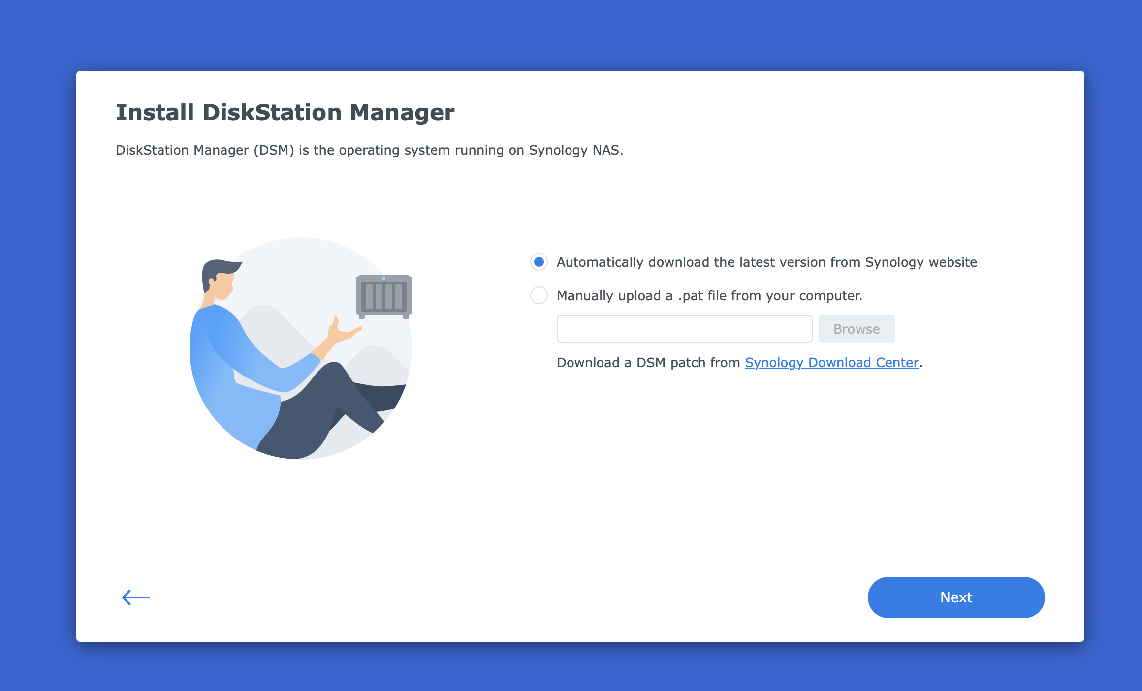 Téléchargement DSM automatique/manuelle