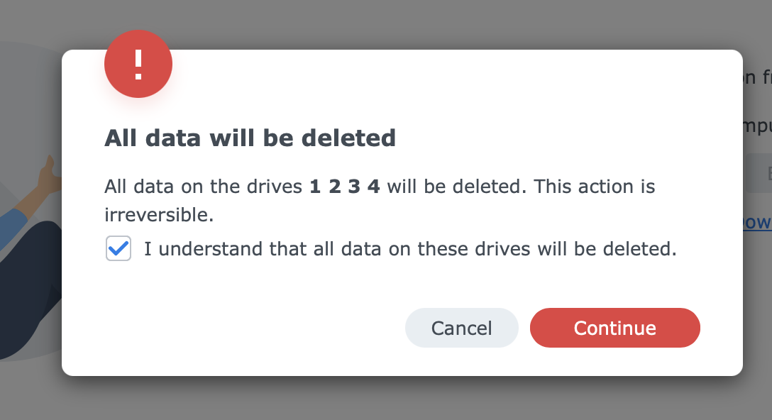 Confirmation suppression des données