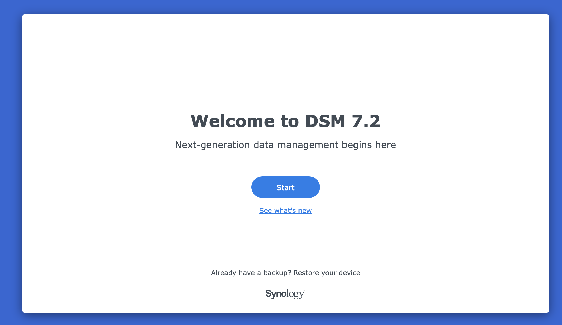 Bienvenue DSM 7.2